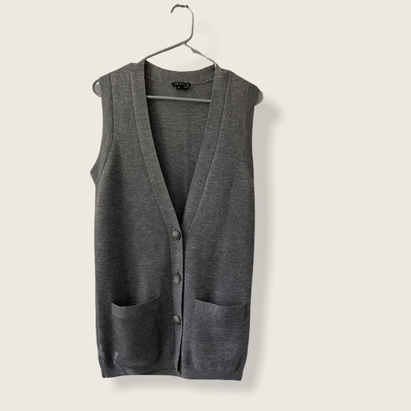 Theory Grey Merino Wool Long Vest size Small - Picture 4 of 13